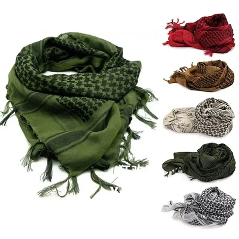 Arabischer quadratischer Schal, muslimischer Schal, kariert, gestreift, bedruckt, Outdoor-Schal, Wind- und Sand-Halsbedeckung