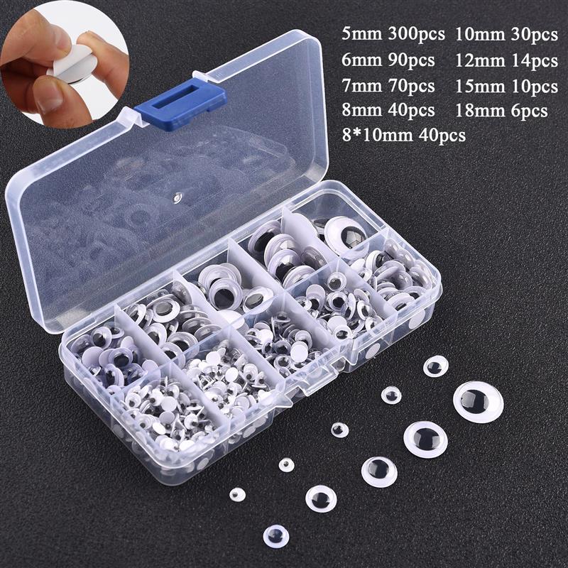 Fai da te autoadesivo Wiggly Googly Doll Eye Nero Bianco Simulazione mobile Animale Bulbo oculare Scuola materna Bambini Forniture artigianali