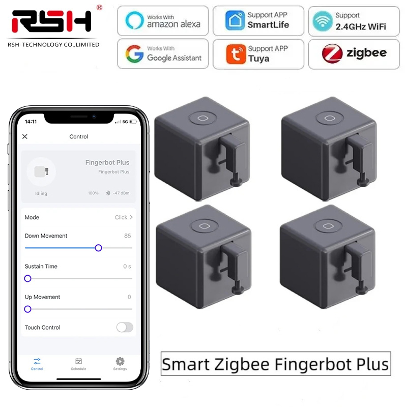 Tuya Zigbee Fingerbot Plus Smart Fingerbot Switch Button Pusher APP Timer Spraakbesturing Werkt met Alexa Google Home Assistant