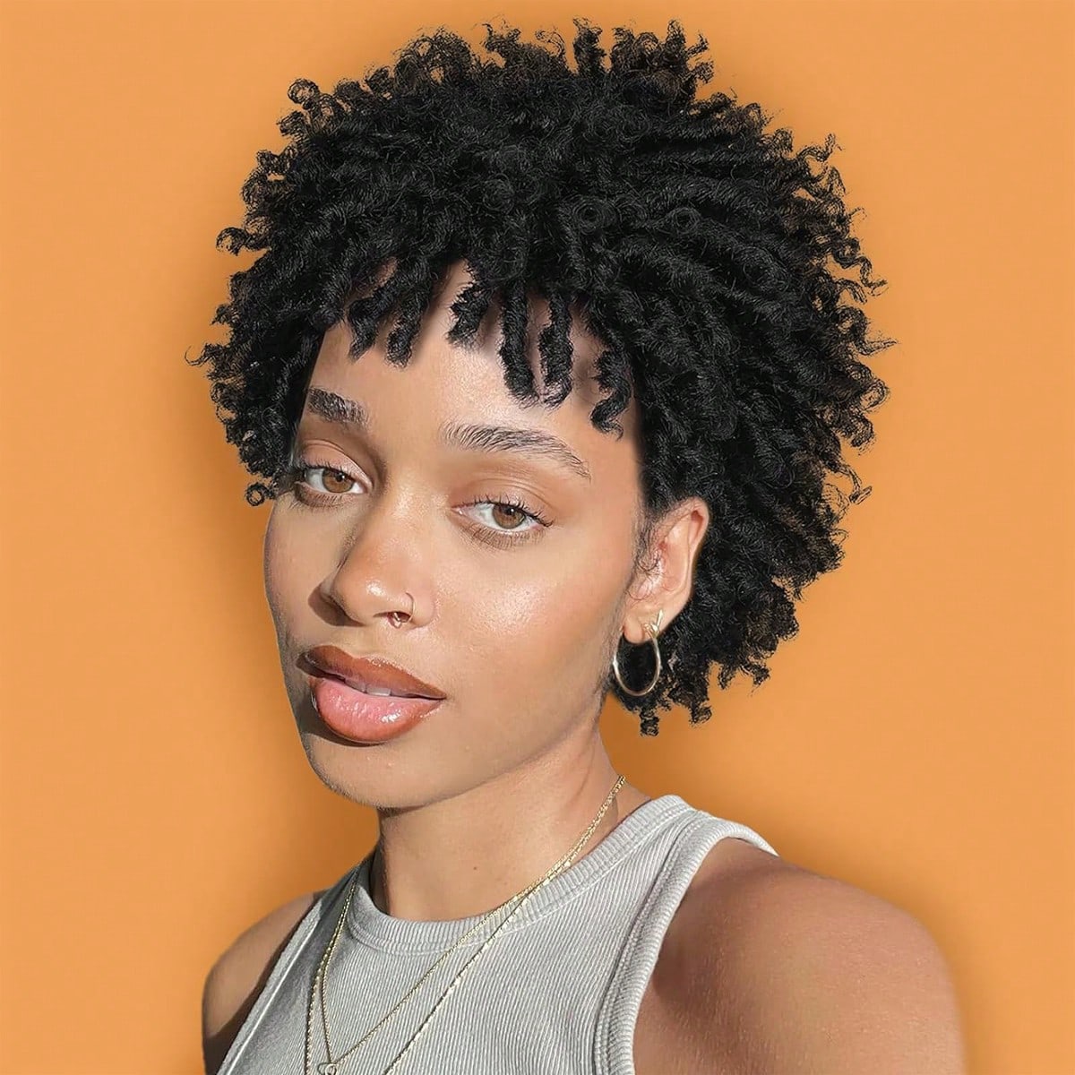 Peluca sintética corta para mujeres y hombres negros Peluca Afro de rastas sintéticas Pelucas trenzadas cortas resistentes al calor para mujeres negras