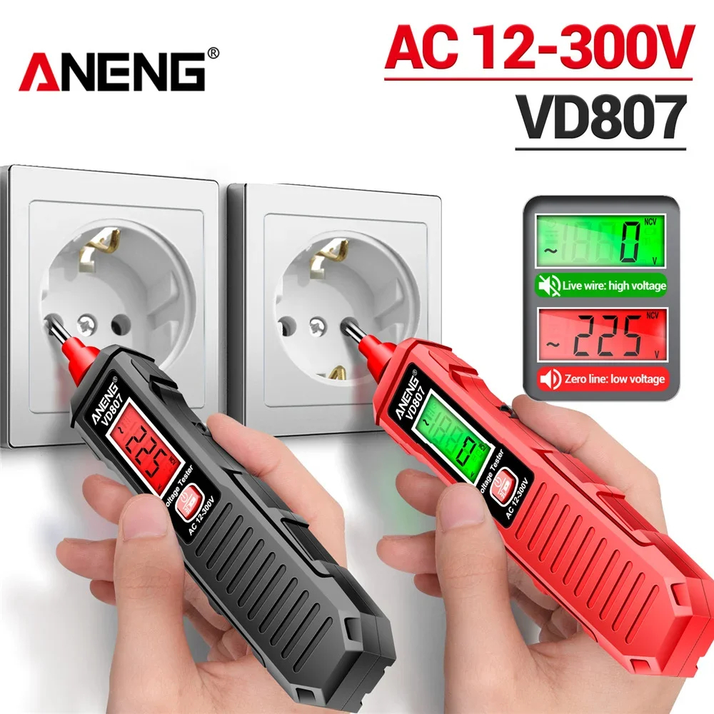 VD807 ワンワード誘導式ポータブル50/60Hzスマート電気ペンテスターNCVセンサーAC 12-300V非接触式配線検出器ツール