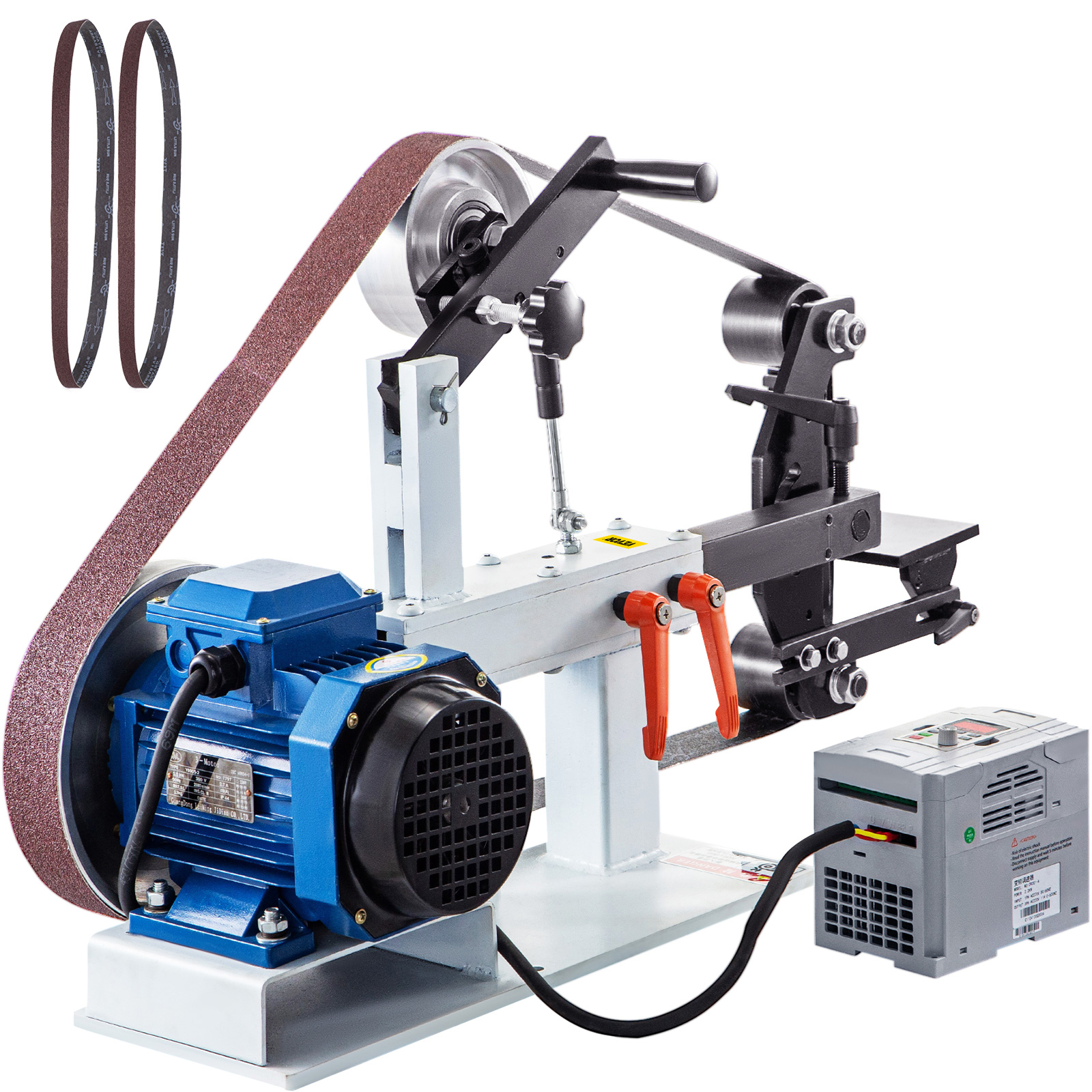 SucceBuy 1.5KW เครื่องบดเข็มขัด 2x82in ตัวแปร/ความเร็วคงที่ 3 โหมดไฟฟ้าเข็มขัด Sander สําหรับเครื่องมือขัดมีดทํา