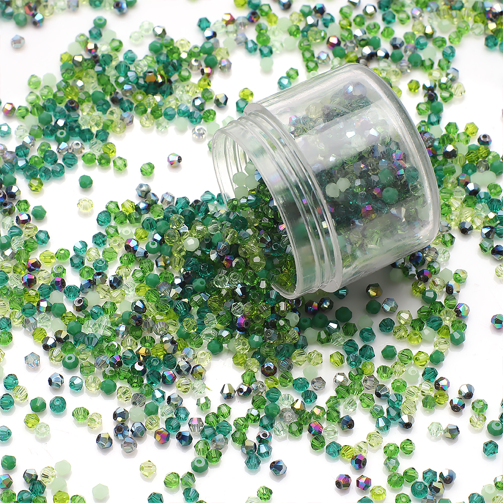500 PCS 3mm ผสม AB สีภาษาเช็คคํา Bicone แก้วหลวม Spacer ลูกปัดหัตถกรรมสําหรับ Handmade สร้อยข้อมือคริสตัลต่างหูเครื่องประดับ DIY ทํา