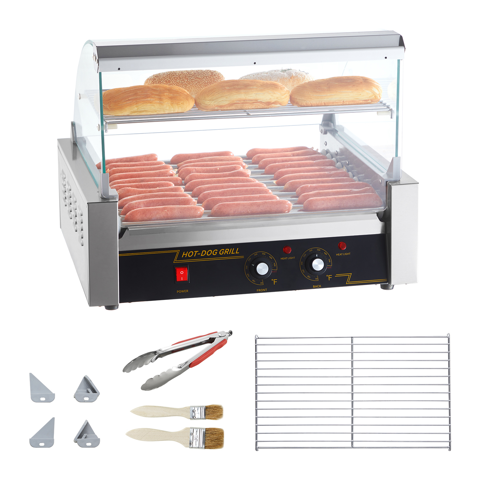 SucceBuy-rodillo comercial para perritos calientes, máquina eléctrica para hacer salchichas, barbacoa, parrilla, para acampar, fiesta, electrodoméstico, 5/7/11 varillas