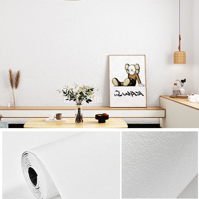 Self Adhesive Imitation Linen Wallpaper Renovation Living Room Bedroom Background Wall Moisture-proof Mould Proof Wallpaper