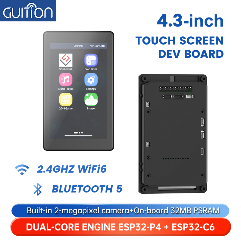 ESP32P4/C6 All-in-One-Entwicklungsplatine: 4,3-Zoll 480×800 IPS-Touchscreen, Kamera und Gehäuse