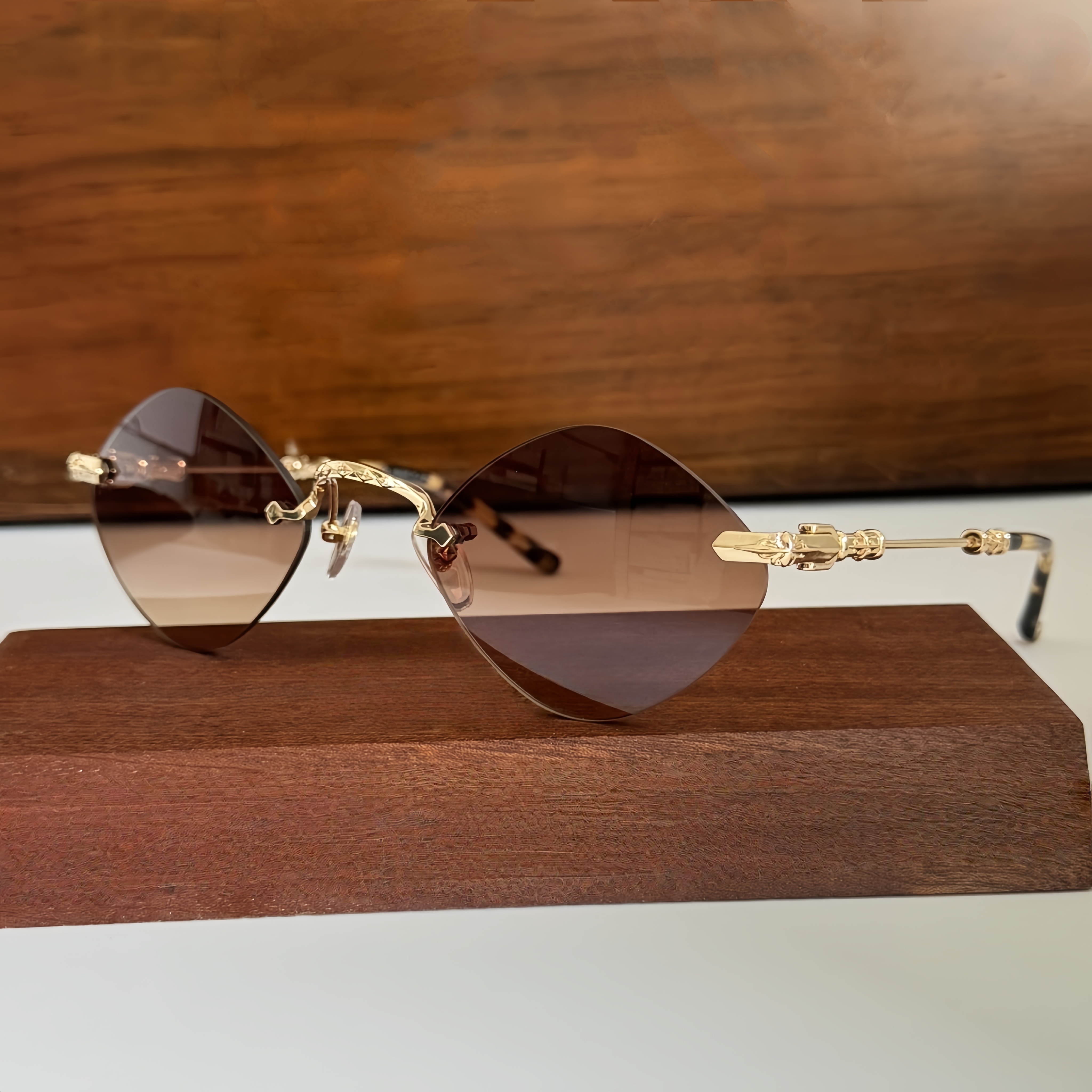 2025 klassische Mode neue Cat Eye rahmenlose Sonnenbrille UV400 Luxus Design Marke hochwertige Outdoor Herren Damen Sonnenbrille