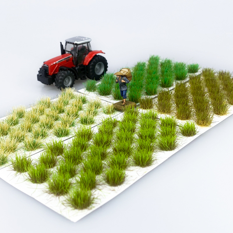 Miniatur rumput musiman Cluster Kit Model simulasi sarang rumput Mutlicolor rumput Tuft tanaman Diorama untuk Diy pembuatan Model mainan