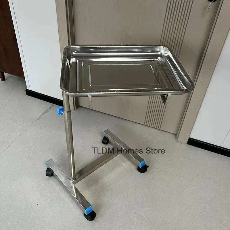 Carrinho auxiliar de aço inoxidável 304 engrossado com rodas multifuncional bandeja médica rack organizador carrinho de ferramentas médicas
