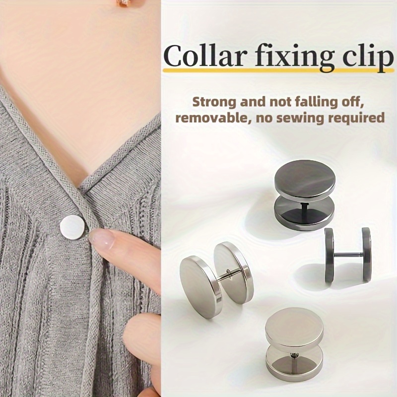 2/4pcs ไม่มีรอยต่อเกลียว BUCKLE CLIP Cuff Fastener สําหรับแฟชั่นปุ่มเสื้อกันหนาวปลอกคอคลิปยึดหลีกเลี่ยงตู้เสื้อผ้าความผิดปกติ