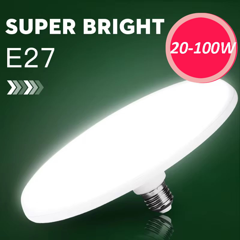 UFO LED Bulb 220V E27 Base Light Household Energy Saving Lamp 20W 30W 40W 60W 100W Indoor Lighting Ceiling Lamp Garage Light