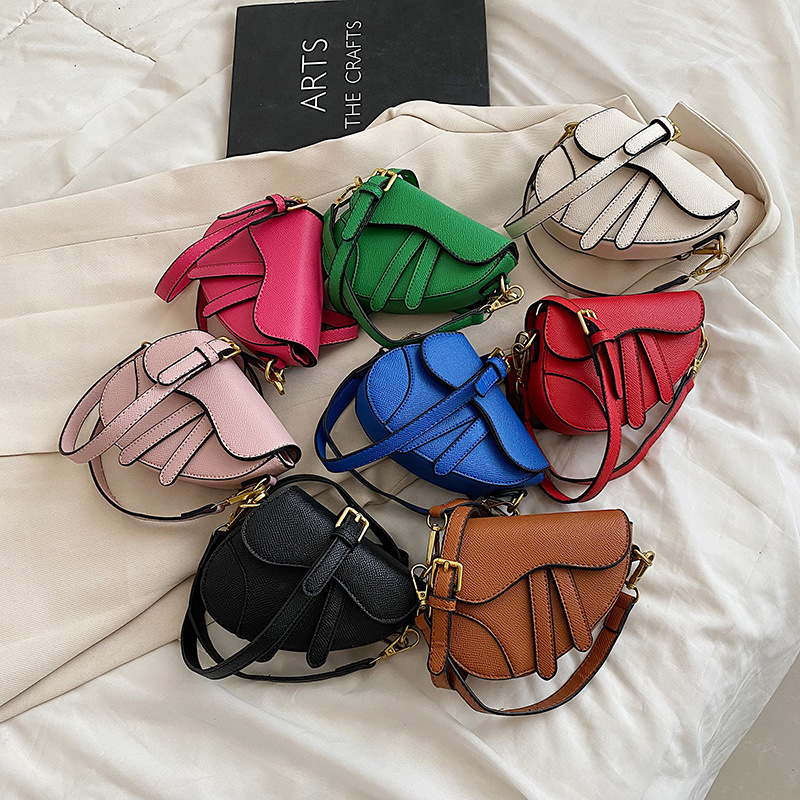 Bolso de moda para niños, bolsa de mensajero Retro para niñas, bolso de sillín portátil, bolso de hombro para bebés, accesorios de bolso BM092
