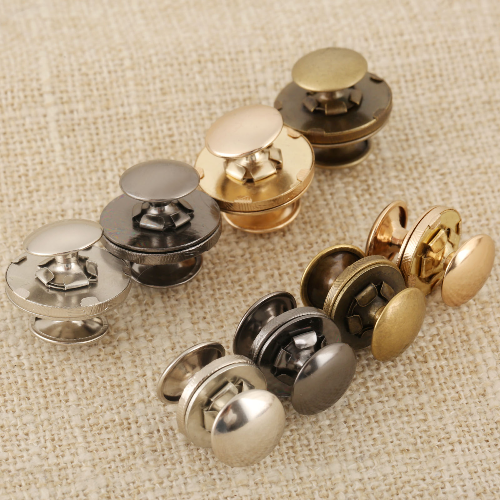 Magnético Metal Snaps para Bag, Double Rivet Stud, Fechos Botões, Fastener Bag, Press Buckle, Bolsa, Bolsas, Roupas, DIY, 14mm, 18mm, 10Pcs