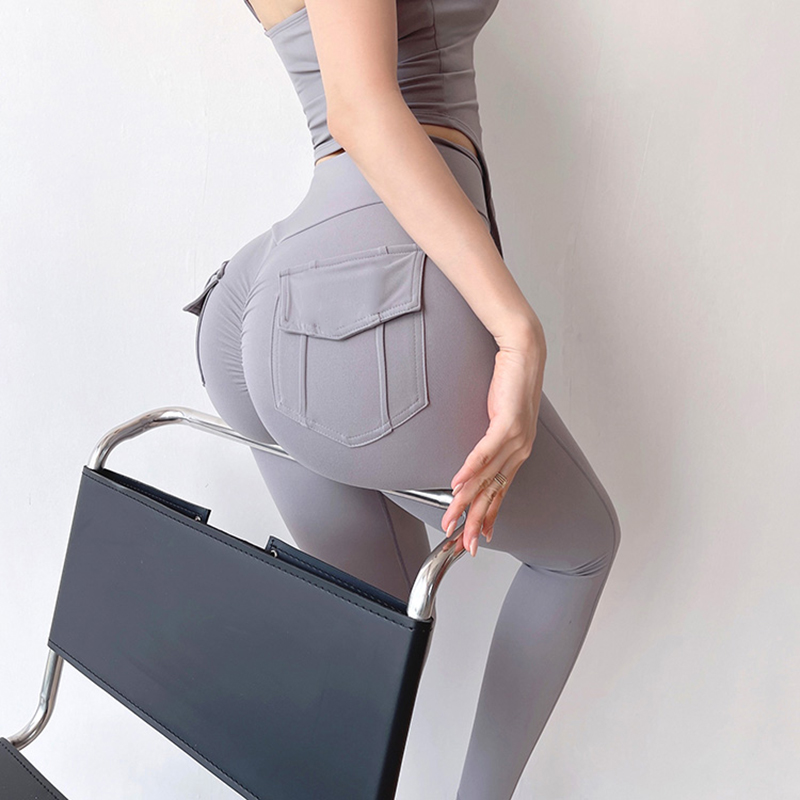 TRY TO BN Damskie legginsy joga spodnie z kieszeniami wysokiej talii legginsy sportowe Push Up spodnie do fitnessu rozciągliwa miękka elastyczność bieganie siłownia
