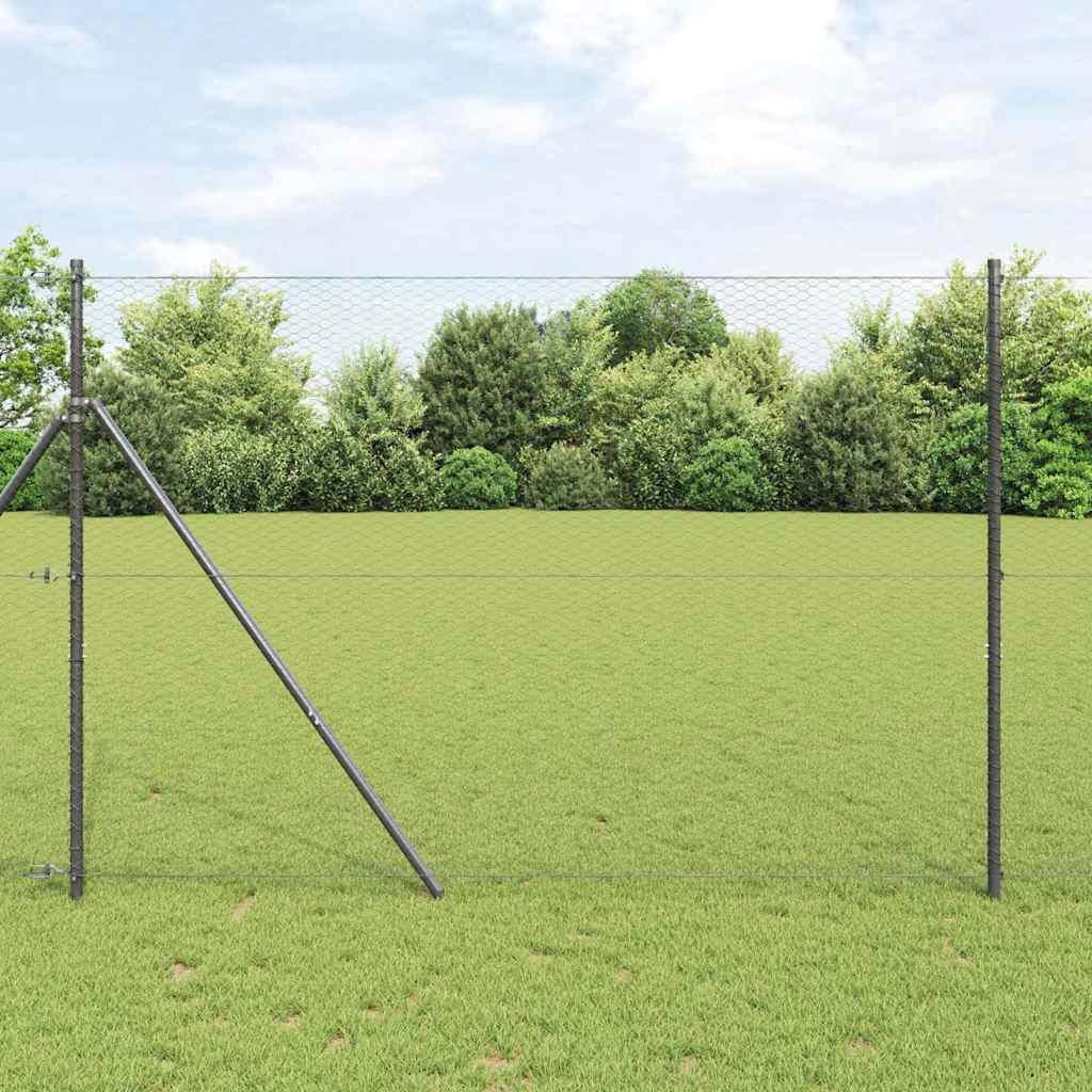 Cerca de jardín duradera de acero recubierto de PVC de 1,5 m x 25m, fácil instalación, barrera de privacidad para exteriores, valla de Metal