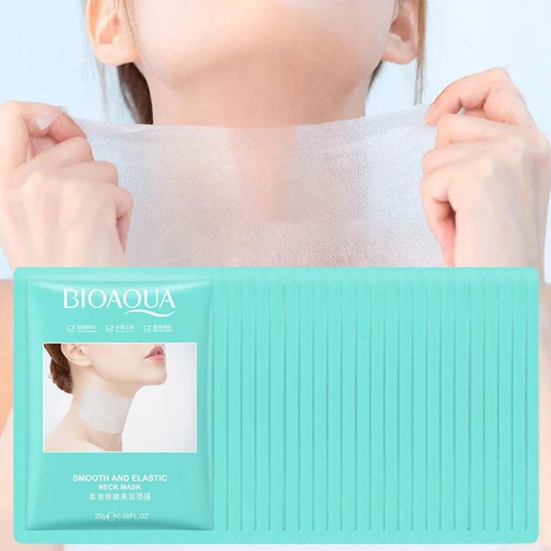 10 Uds BIOAQUA mascarilla antiarrugas para el cuello hidratante iluminador reafirmante cuidado de la piel mascarillas de colágeno para el cuello productos coreanos para el cuidado de la piel