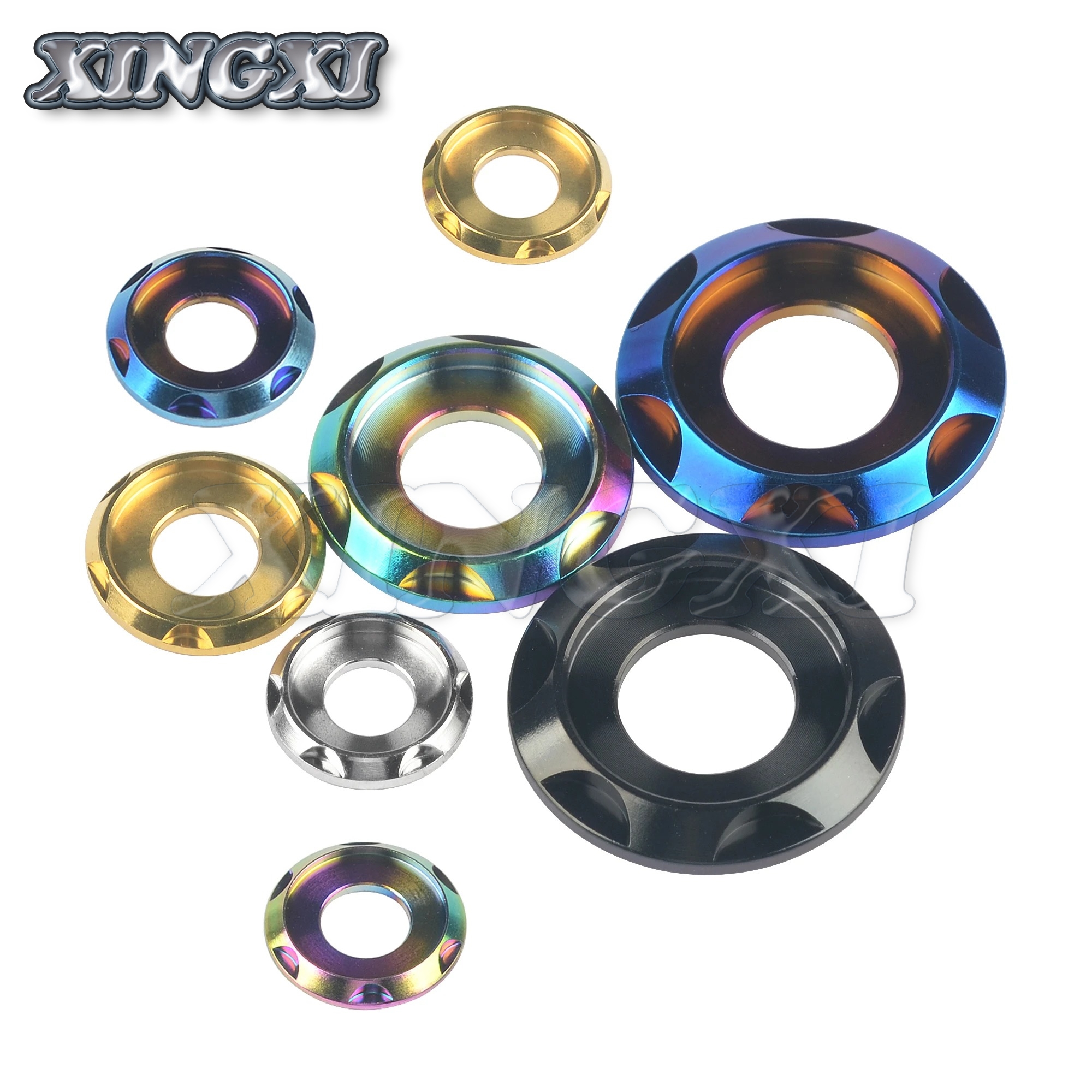 Xingxi Titanium Spacer M5 M6 M8 M10 Fancy Decoratie Pakking Voor Motor
