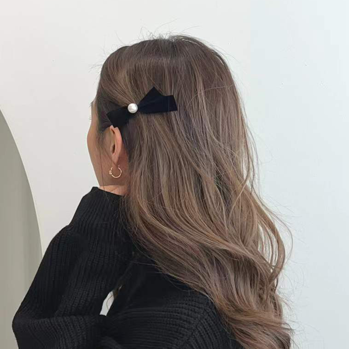 Lystrfac 1/2 Stuks Fluwelen Parel Zwarte Haarspeld Voor Vrouwen Meisjes Vintage Hoofd Boog Haar Clips Hoofdtooi Vrouwelijke Haar accessoires