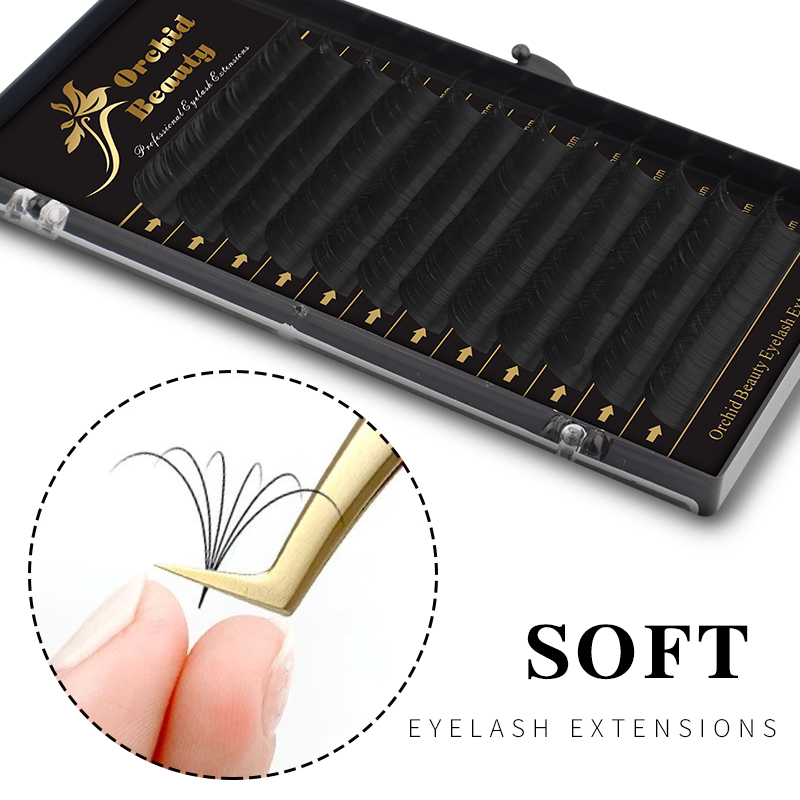 Extension ciglia finte Orchid Beauty nero intenso, ciglia di visone premium, ciglia mega volume