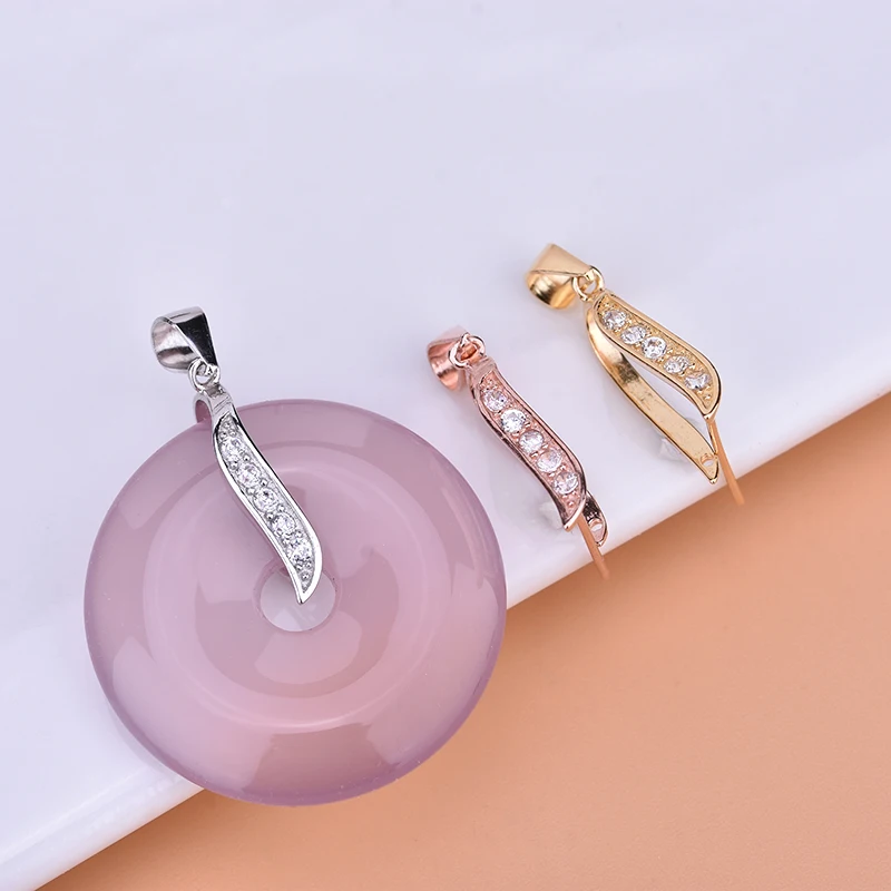 925 Sterling Silver Berbentuk Kacang Liontin Gesper Jaguar Lilin Lebah Jade Gesper Keselamatan Pin Gesper DIY Aksesoris Liontin