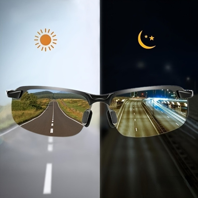 Gafas polarizadas de moda con funciones visuales diurnas y nocturnas, resistentes a los arañazos, protección UV.