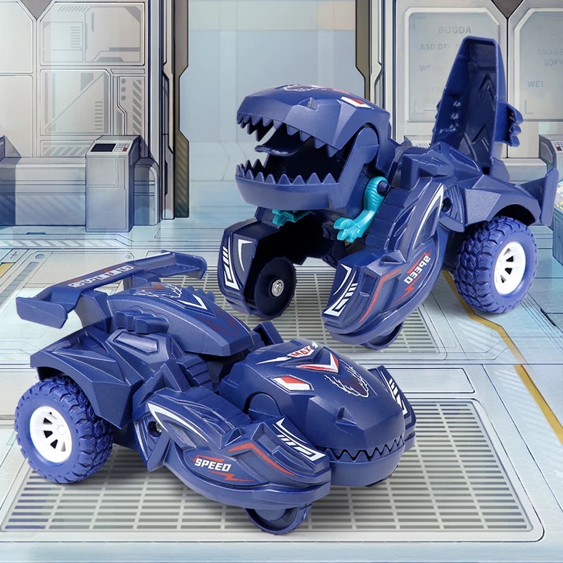 2 IN 1 Dinosaurier Verformung Auto Modell Spielzeug Für Jungen One Step Action Kollision Transformation Mini Fahrzeuge Spielzeug Geschenk für Kinder