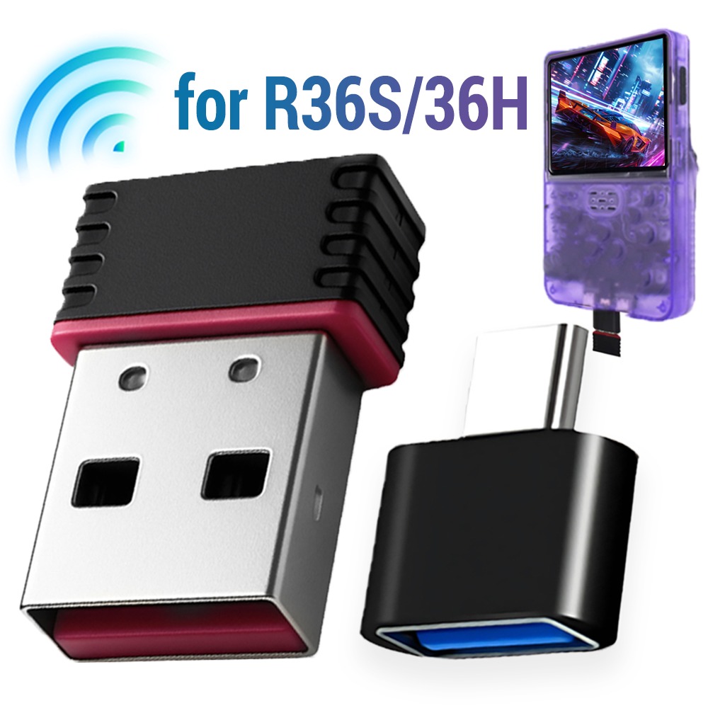 1-2 компл. для игровой консоли R36S, беспроводная сетевая карта RTL8188FTV, USB-ключ Wi-Fi, адаптер OTG типа C для R36/R36H, игровые аксессуары