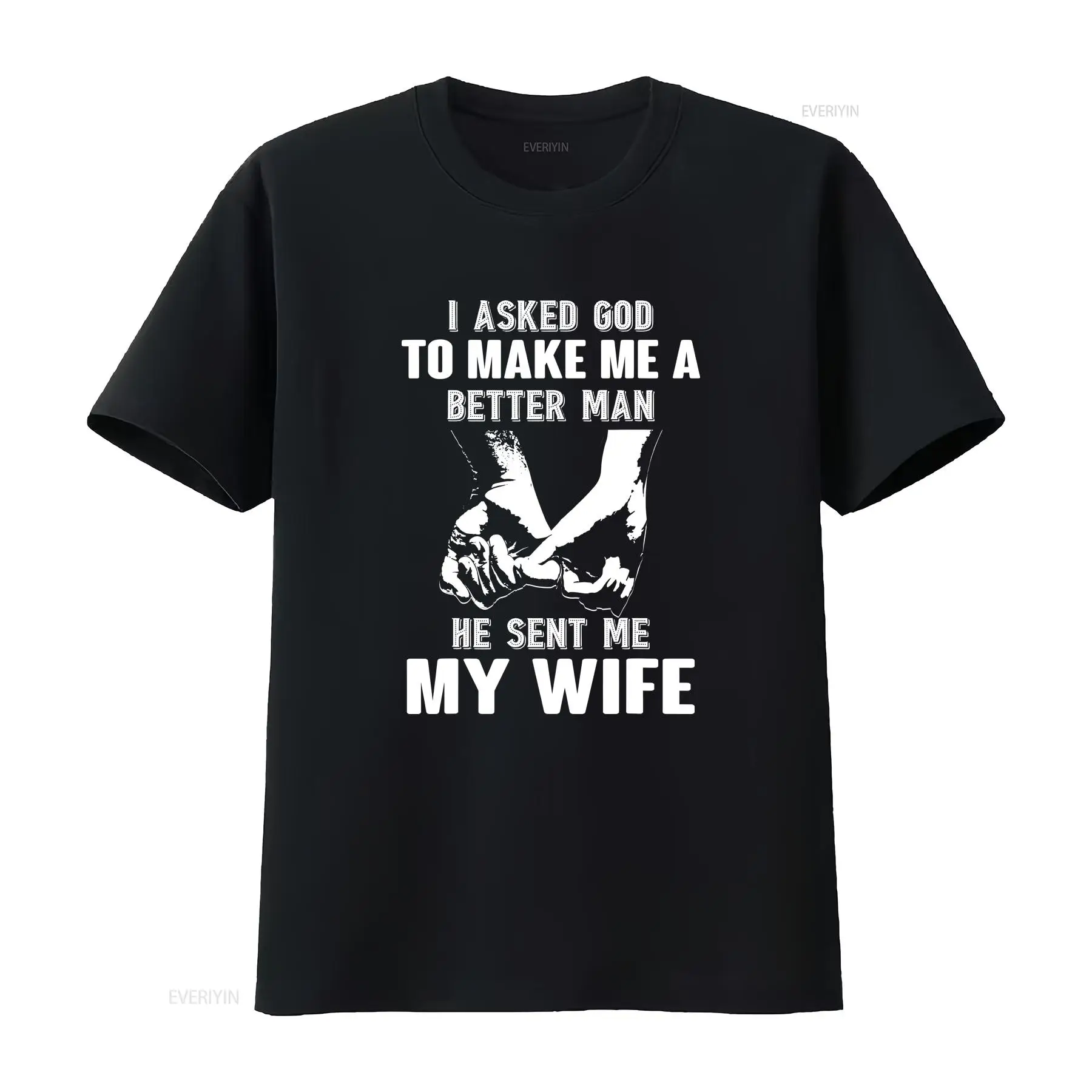 Camiseta LIMITADA: Eu Pezi a Deus que Me Tornasse um Homem Melhor, Ele Envio Minha Esposa - Tamanho S a 5XL, Vintage, Lavada, Respirável, Estampa Gráfica, Unissex