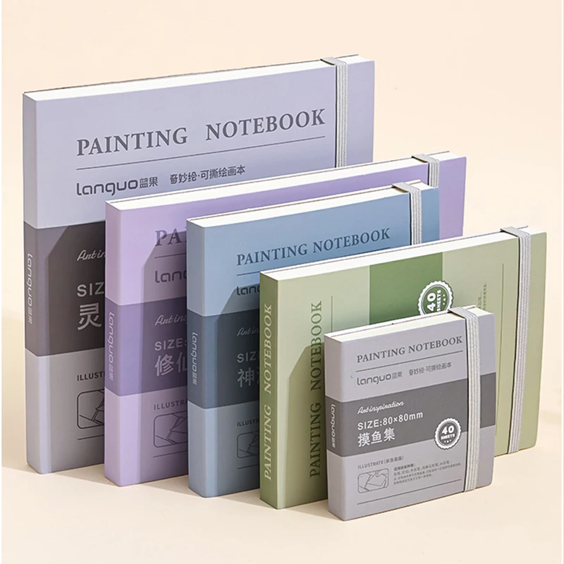 Languo – carnet de dessin déchirable, carnet de croquis, manuel, papier 250g/m2, 40 feuilles, Mini livre pour aquarelle, stylo marqueur acrylique, Gouache