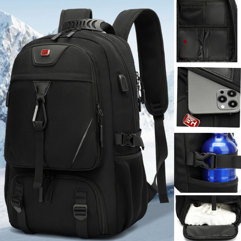 Mochila Unisex para hombre de 50/60/80L para exteriores, mochila de viaje de gran capacidad con USB, mochila deportiva para senderismo, mochila para acampar y senderismo para hombre