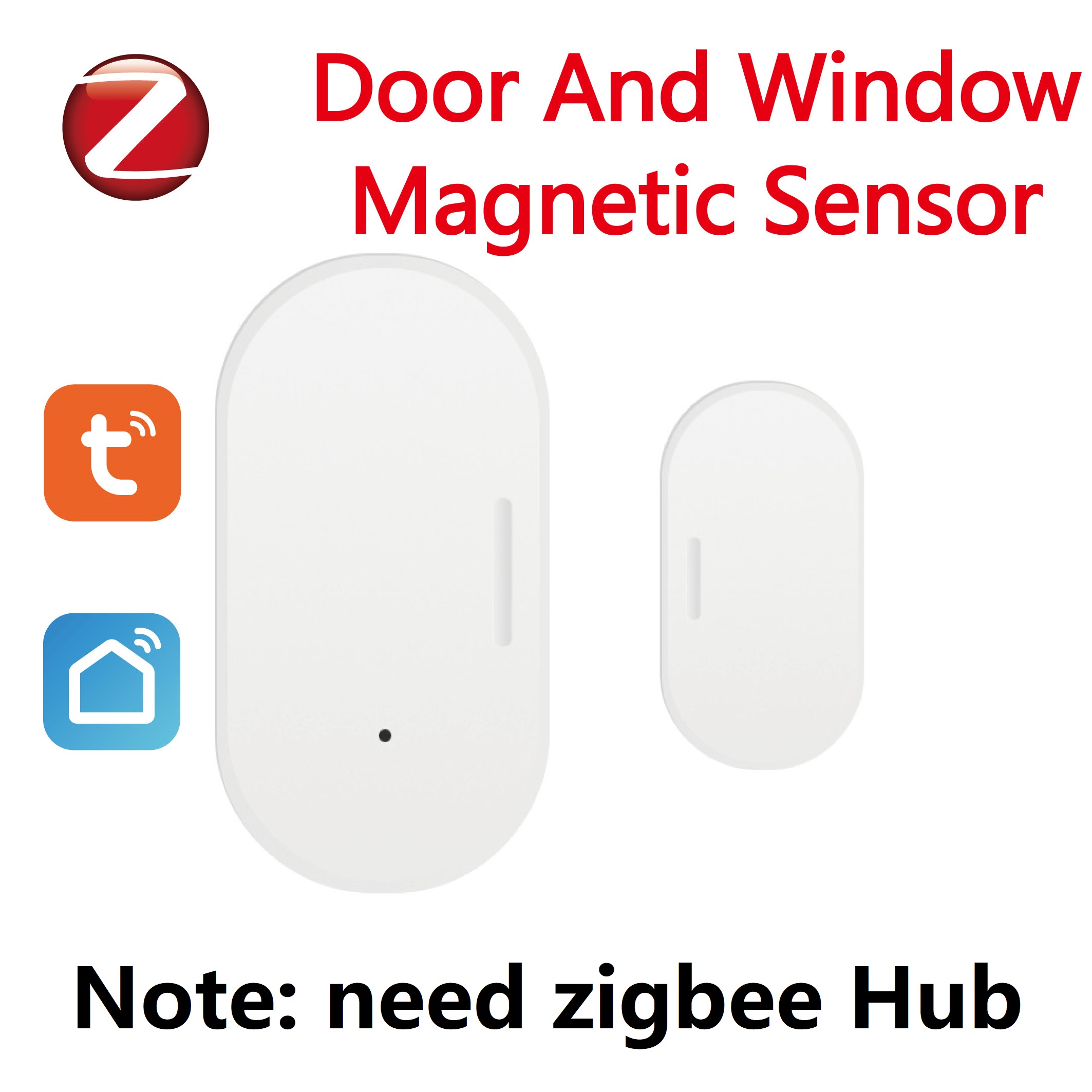 Tuya zigbee porta e janela sensor magnético conexão sem fio casa inteligente detectores de porta automação magnética