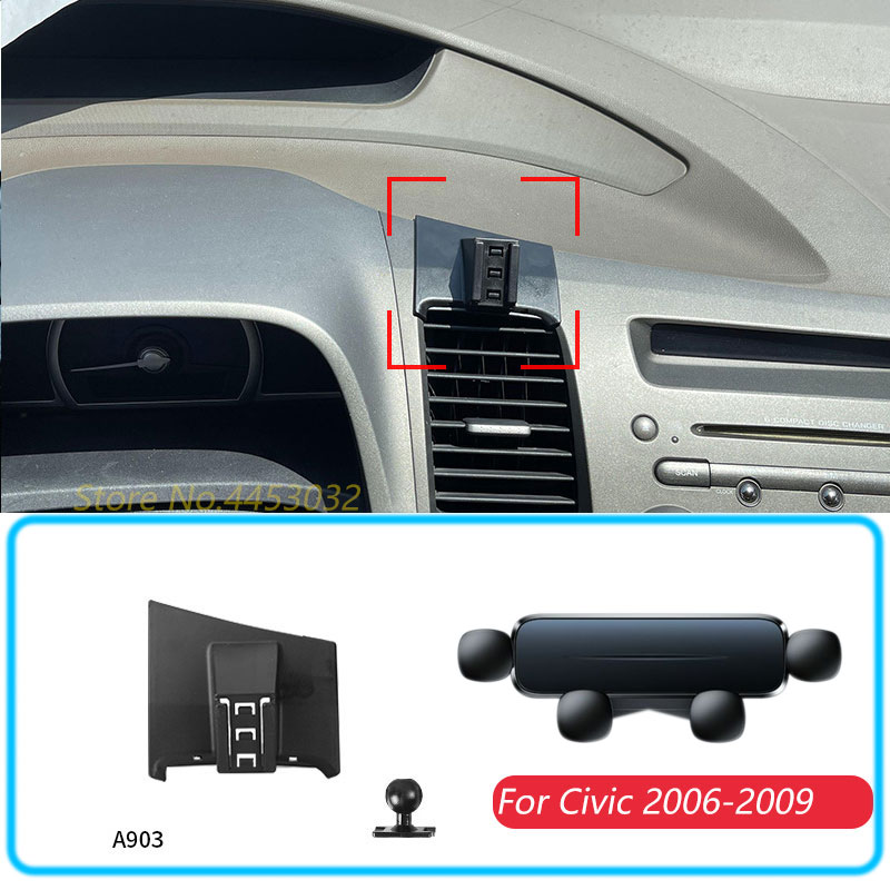 Uchwyt samochodowy do Honda Civic 2006-2009 stojak grawitacyjny wspornik obsady poziome GPS akcesoria do uchwytów mobilnych z podstawą