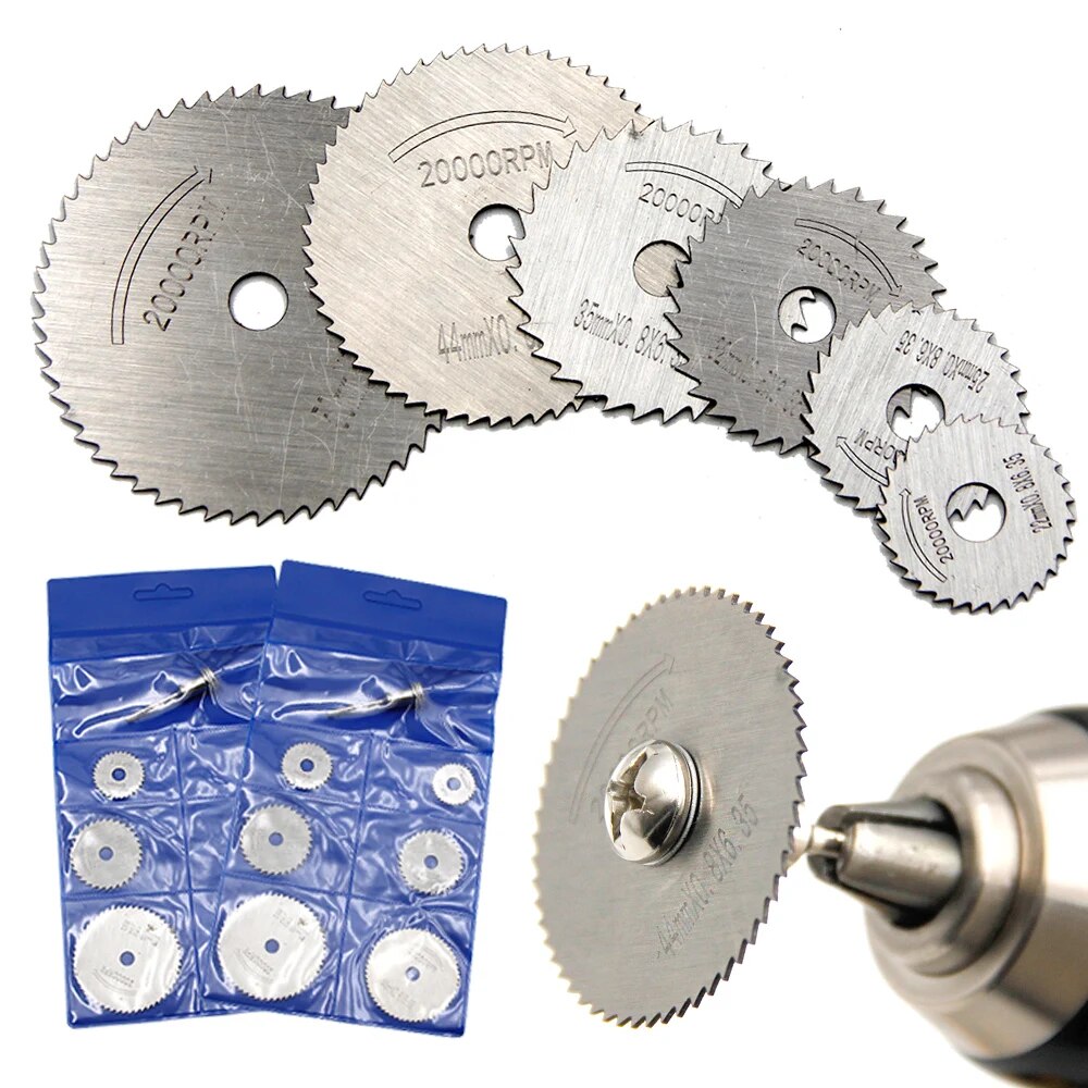 Hoja de corte de Metal para carpintería, taladro eléctrico, hoja de sierra Circular, amoladora eléctrica de acero de alta velocidad, juego de herramientas de hoja de sierra pequeña, 7 Uds.