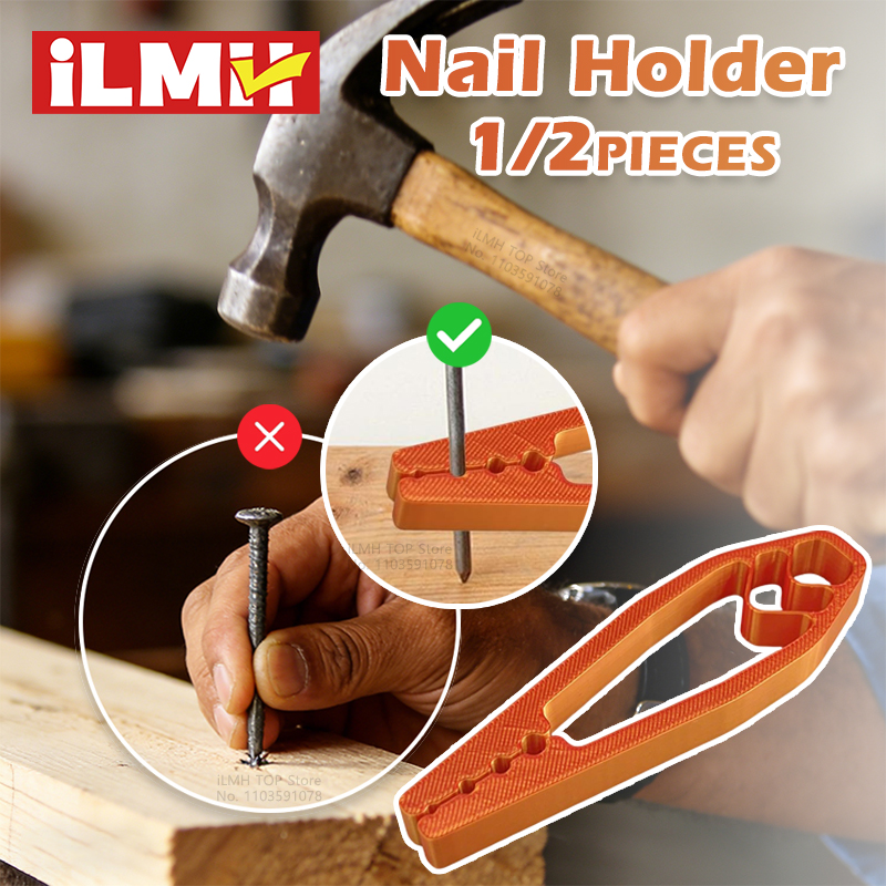 Ferramenta fixadora de unhas portátil, fixador de unhas para carpintaria, alicate de junta deslizante de plástico, protege os dedos para manutenção e marcenaria
