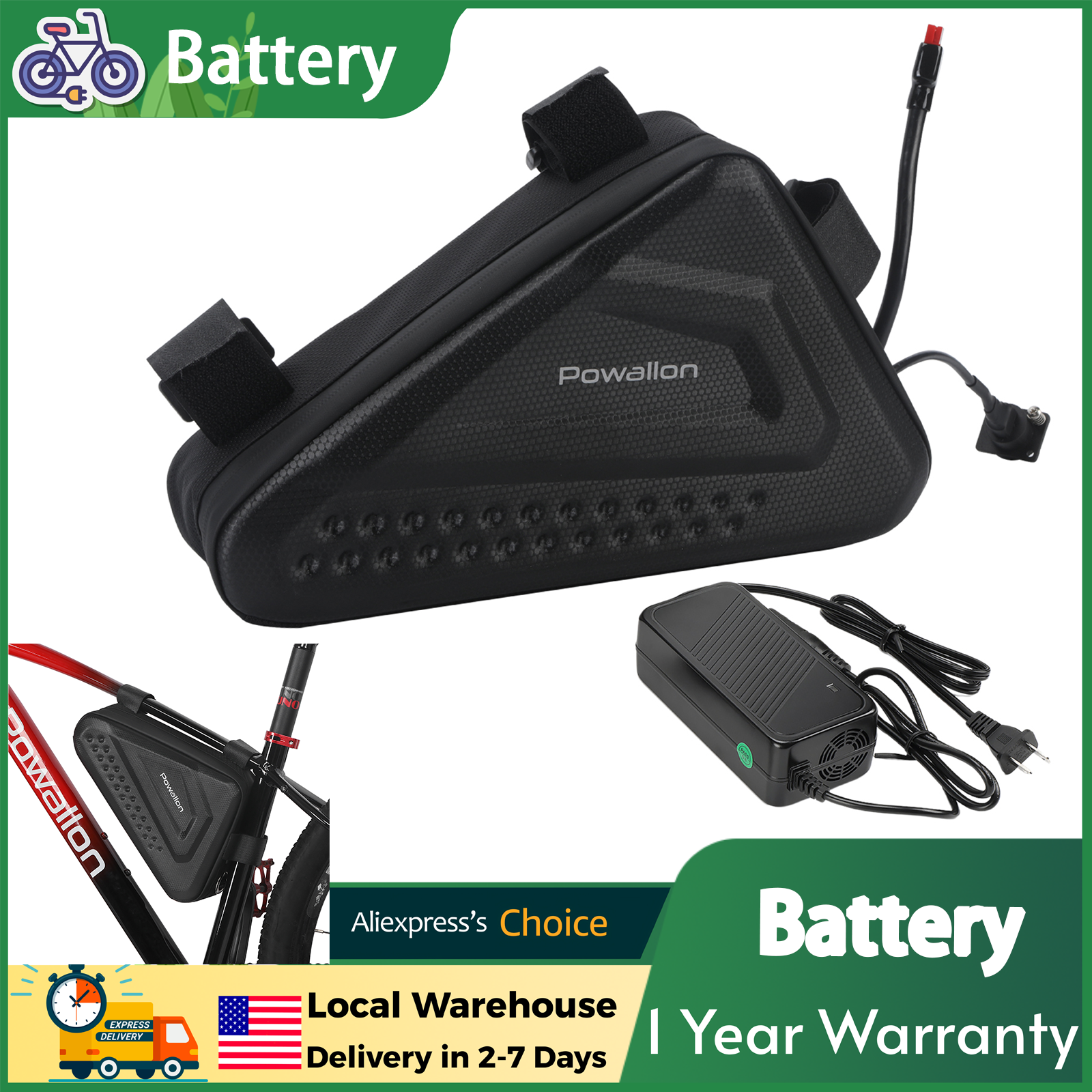Akumulator 36V 48V EBIKE - opcje 10AH 13AH 20AH, trójkątny akumulator do rowerów elektrycznych z twardą obudową, wodoodporną torbą, ogniwa marki A+
