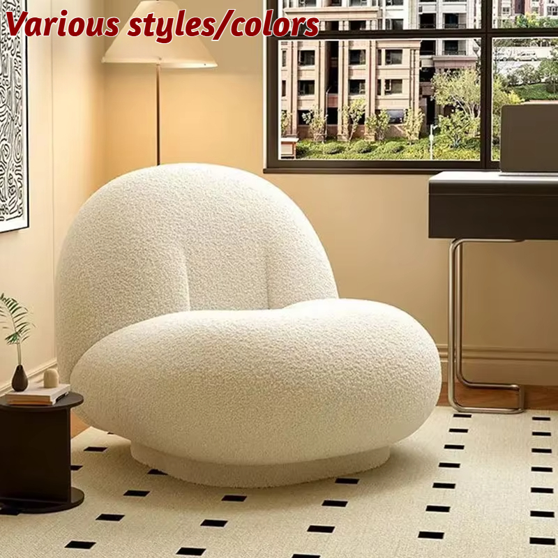 Cloud Luie Fauteuil Lamswol Stof Fauteuil Slaapkamer Enkele Lounge Stoel Thuis Balkons Vrijetijdsstoelen Comfortabele stoel