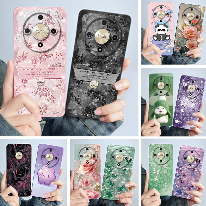 Für Honor Magic5 Lite 5G Fall Einfachheit blume Silikon Weiche Zurück Fällen Für Magic6 Lite 5G Abdeckung magie 5Lite 6Lite Bumper Shell