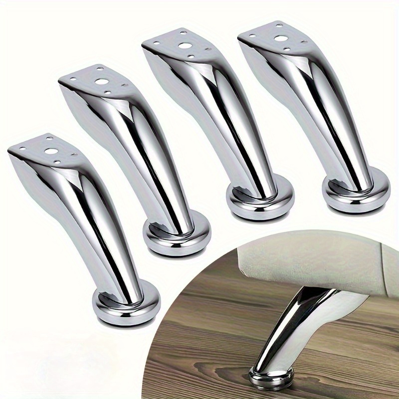 Patas de base para muebles, adecuadas para sillas, taburetes, gabinetes y patas de gabinete para mesa de sofá y viene con 16 tornillos de instalación