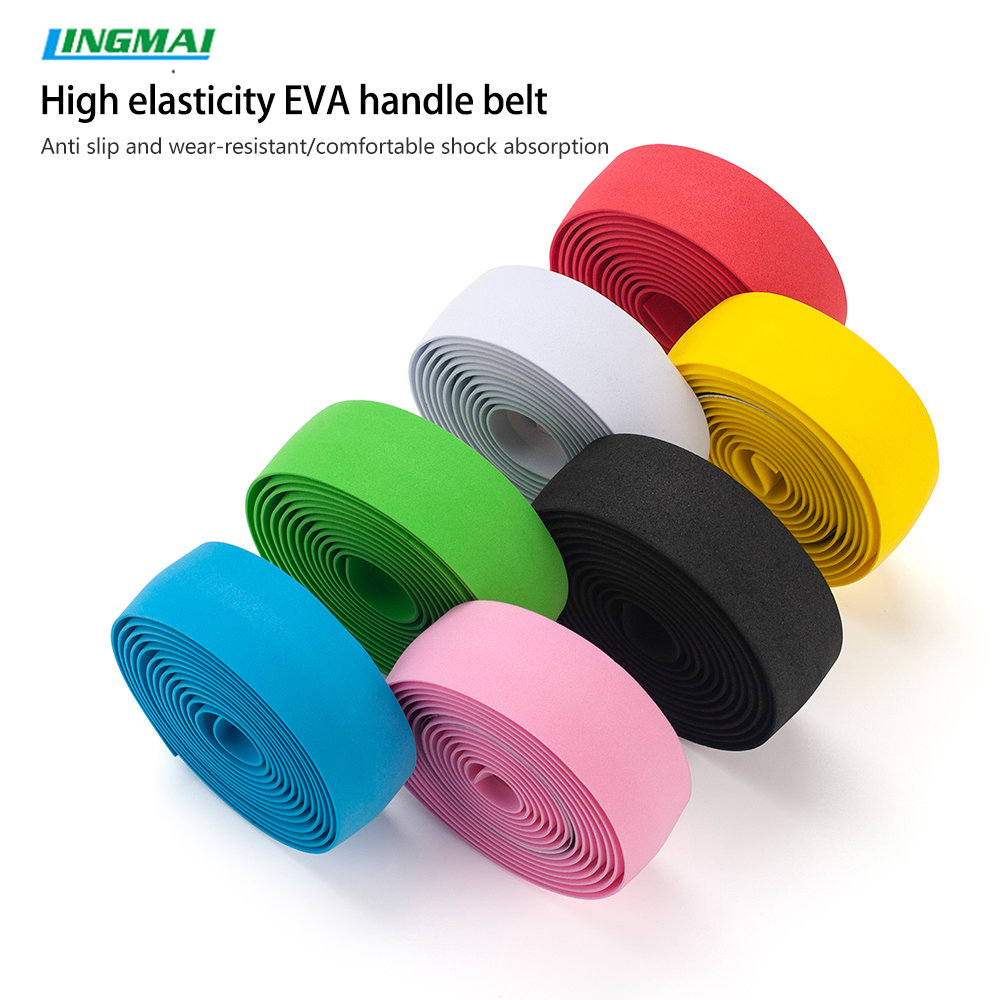 LINGMAI Bicycle Handlebar Tape Camouflage Anti-Slip Damping Cycling Road Bike Handle Belt Wraps With Bar End Plugs