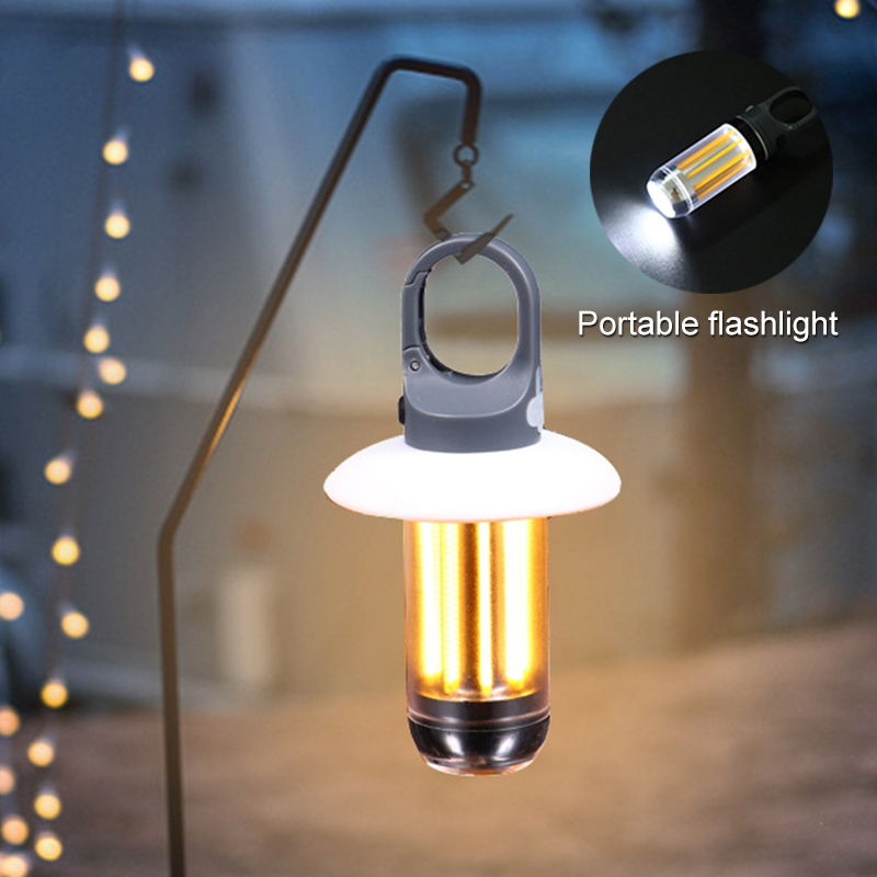 Wiederaufladbares tragbares LED-Licht, superhelle Taschenlampe, Camping-Licht, Arbeitslicht, 5 Beleuchtungsmodi, wasserdichte Außenleuchte