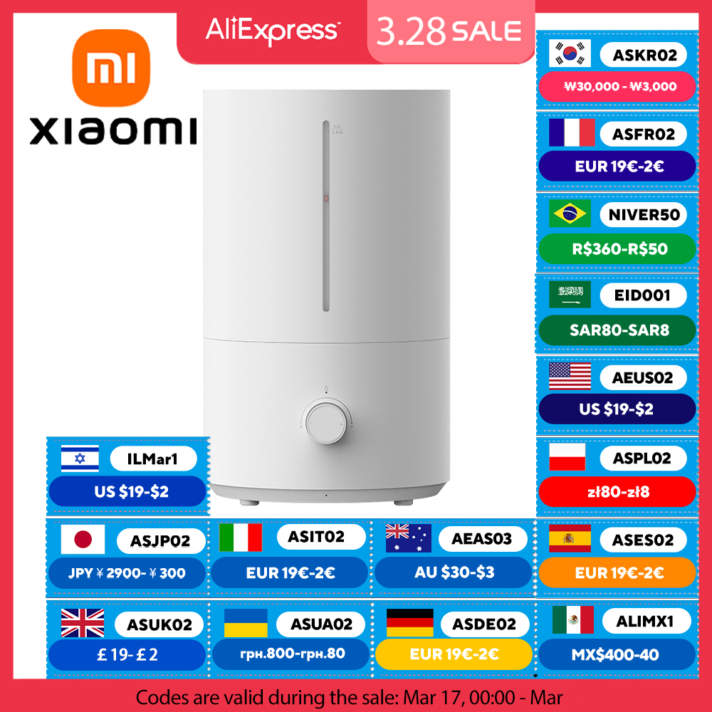 XIAOMI MIJIA Humidifier2 4L ミストエアディフューザーアロマ加湿器ディフューザー銀イオン抗菌空気加湿器家庭用