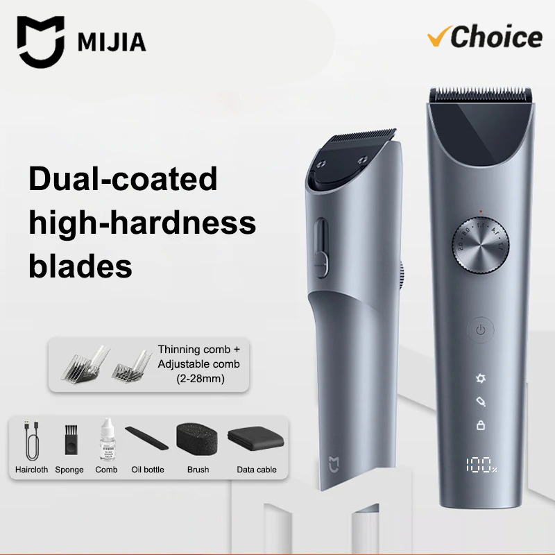 Cortadora de Pelo MIJIA 2, Recortadora de Barba Profesional, Máquina de Corte de Pelo Inalámbrica Impermeable IPX7, Máquina de Corte de Pelo Mijia Clipper 2