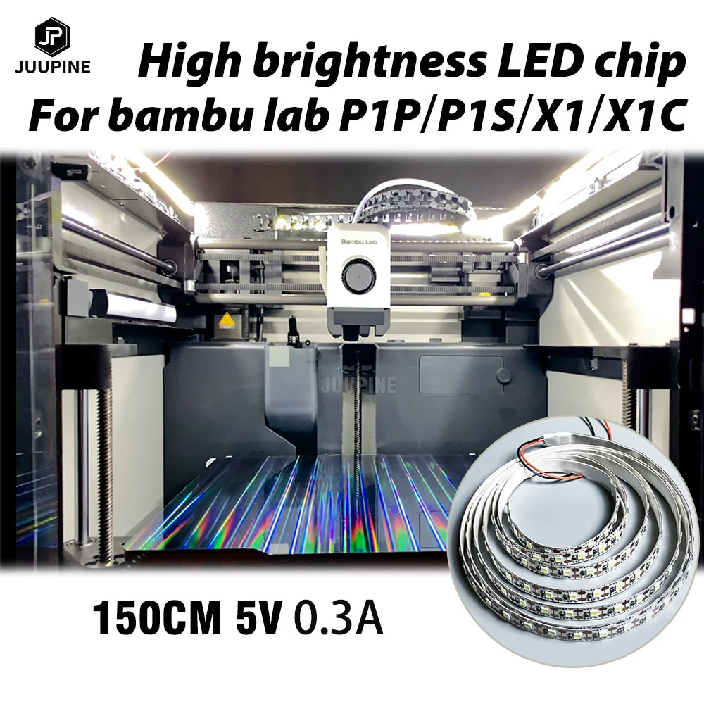 Für Bambu Labor Licht p1p p1s X1C LED Lichter Streifen LED Licht Kit 5V 150cm IP44 Beleuchtung Lampe super helle Für Bambulab