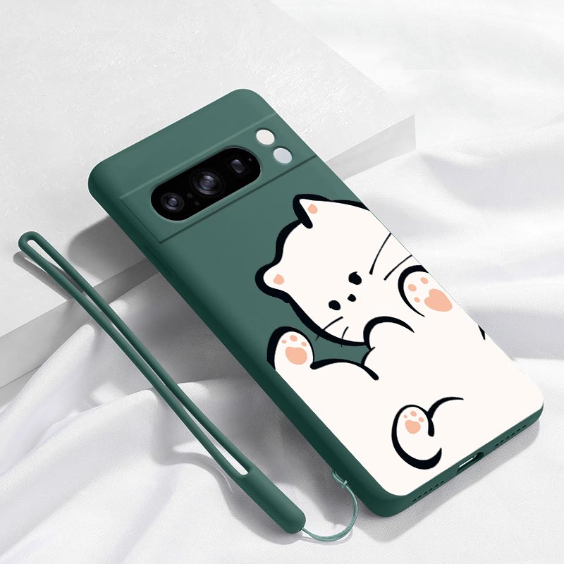 8Pro พิกเซลสร้อยข้อมือลูกแมวปุยซิลิโคนเคสสำหรับ Google โทรศัพท์3A 3XL 8Pro พิกเซล4 4A 8 8A 5 7 7A 9 9Pro 9proxl ฝาครอบ6A