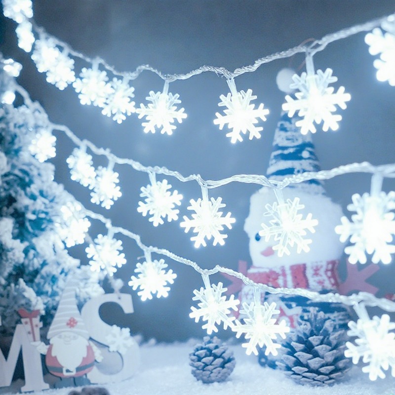 USB/Battrly Schneeflocke Lichter String LED Girlande Licht Halloween Baum Licht Ästhetische Zimmer Hochzeit Party Weihnachten Dekor