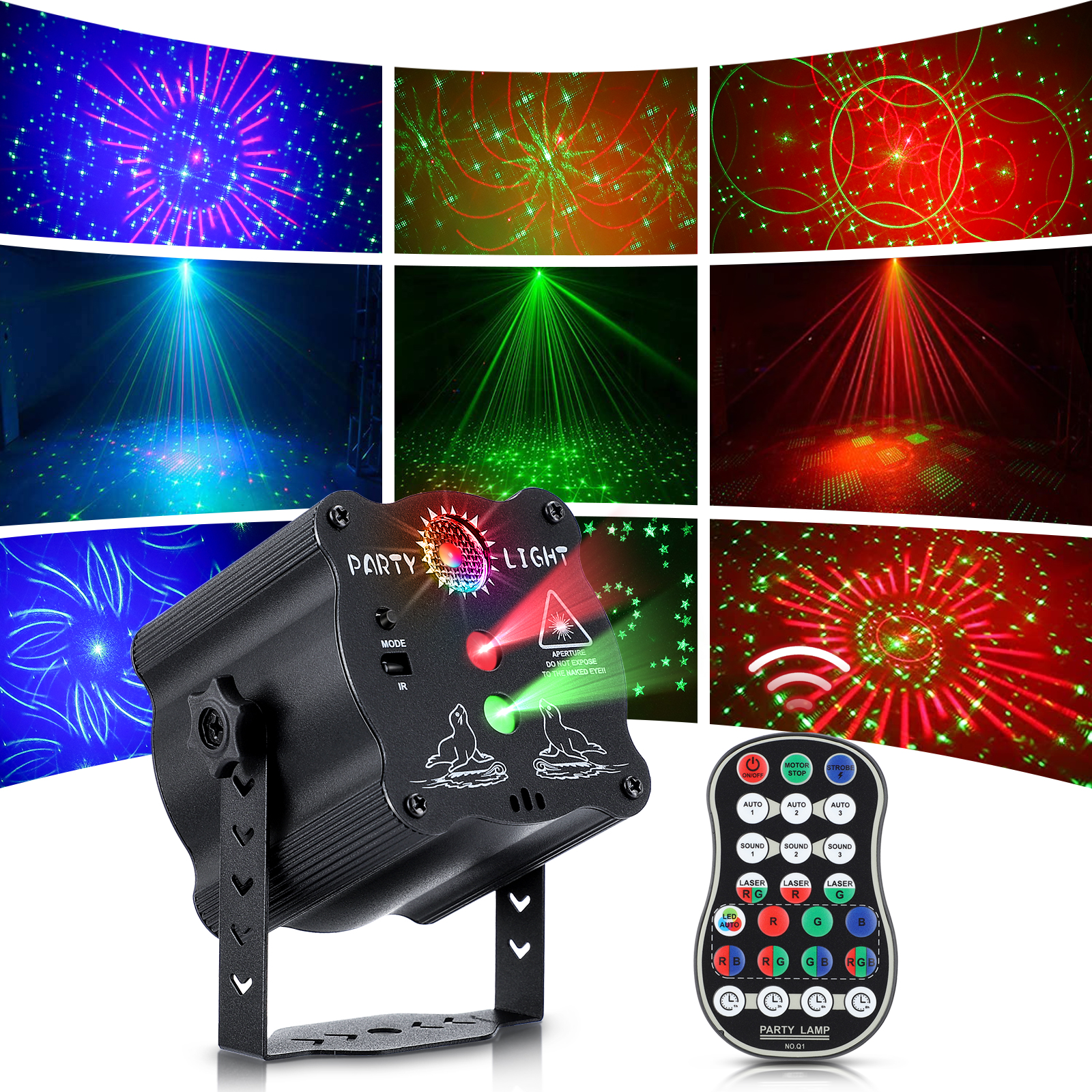 Mini RGB Laser Projektor Bühne Licht DJ Disco LED Lampe UV Sound Strobe Bühne Effekt Hochzeit Weihnachten Urlaub Party