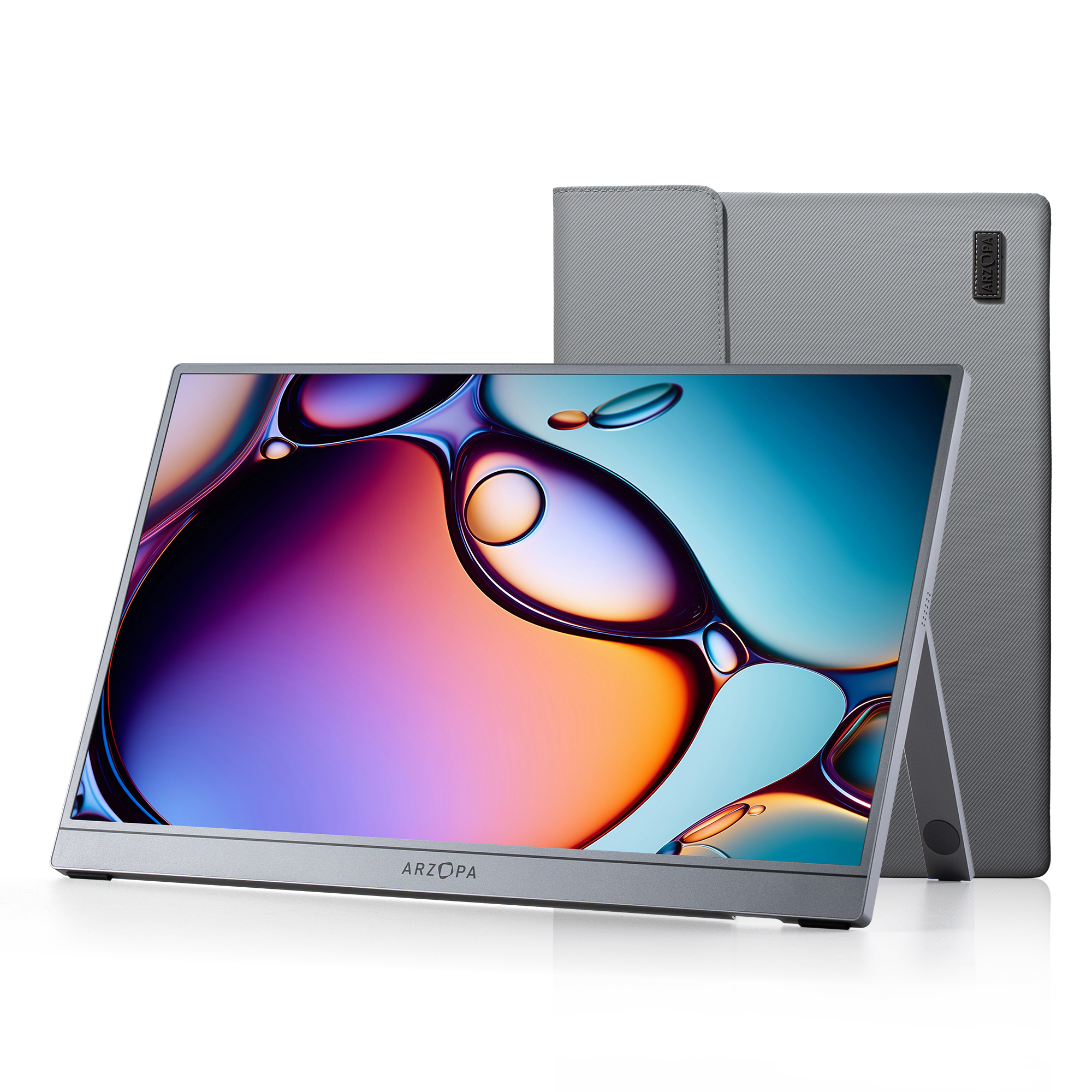 ARZOPA 16,1'' 107% SRGB draagbare monitor 180Hz 2,5K tweede monitor extern scherm voor MAC laptop PC Xbox/PS/Switch Z3FC grijs