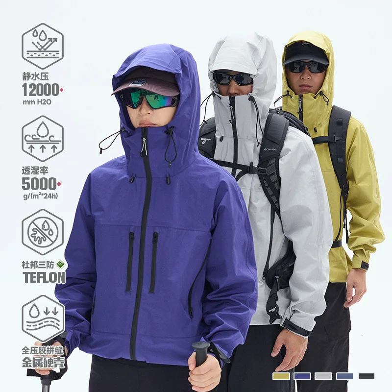 DuPont TripleGuard HardShell Sealed Outdoor Waterproof Jacket - Premium Multi-Pocket Heavy-Duty Mountain Utility Workwear Unisex
