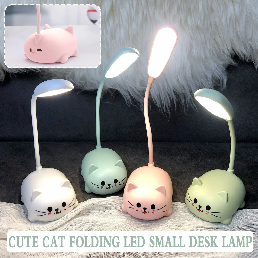 かわいいペットの豚ミニナイトライト USB 充電折りたたみ LED 小型テーブルランプ学生学習目の保護ブックランプベッドサイドの装飾