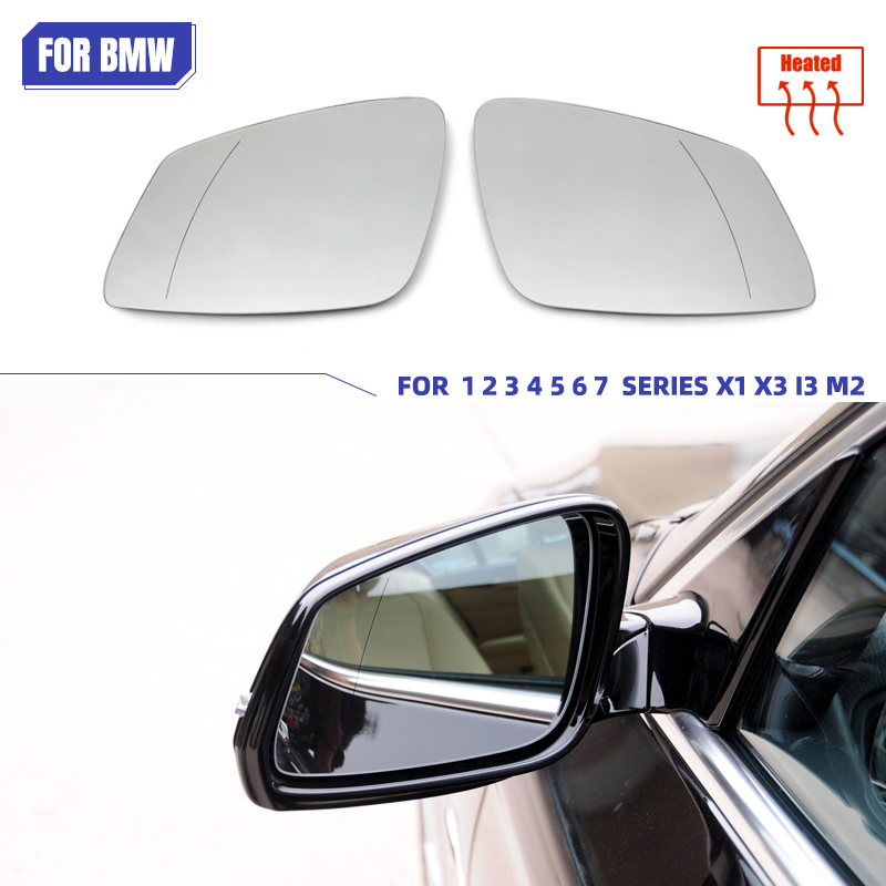 Aquecimento espelho lateral lente de vidro porta asa espelho retrovisor vidro para bmw x1 e84 f48 f20 f21 f40 f22 f23 f30 f31 f34 f10 f07 f11